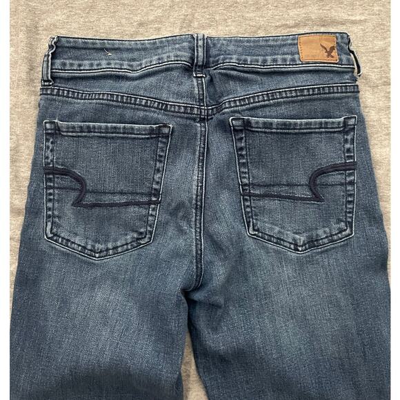 American Eagle Outfitter Womens Sz 6 Hi-Rise Stretch Bluewash Flare Denim jeans - Picture 9 of 13